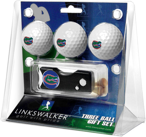 Florida Gators Regulation Size 3 Golf Ball Gift Pack with Spring Action Divot Tool