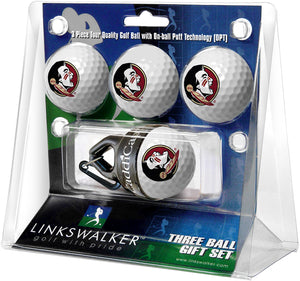 Florida State Seminoles - 4 Golf Ball Gift Pack with CaddiCap Ball Holder