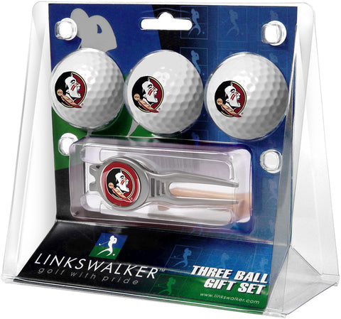 Florida State Seminoles Regulation Size 3 Golf Ball Gift Pack with Kool Divot Tool