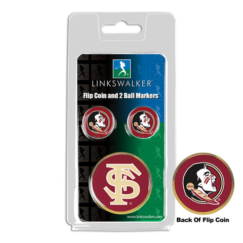Florida State Seminoles - Flip Coin and 2 Golf Ball Marker Pack
