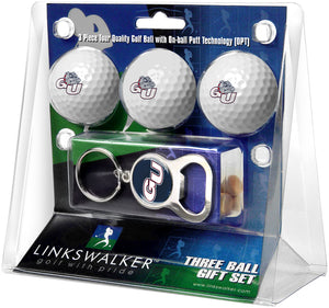 Gonzaga Bulldogs - 3 Ball Gift Pack with Key Chain Bottle Opener