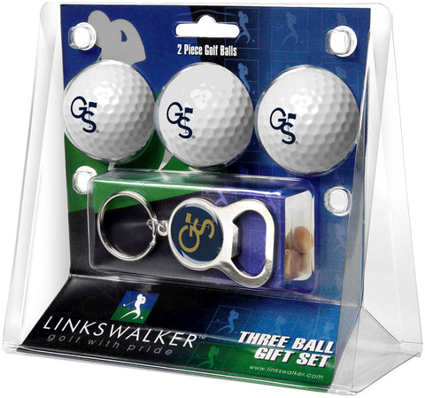 Georgia Southern Eagles Regulation Size 3 Golf Ball Gift Pack with Keychain Bottle Opener
