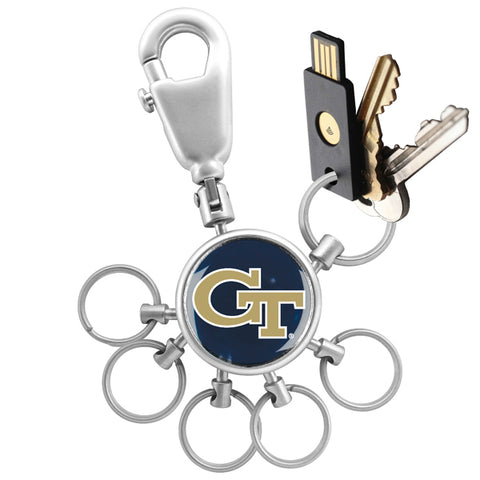 Georgia Tech Yellow Jackets Collegiate Valet Keychain with 6 Keyrings