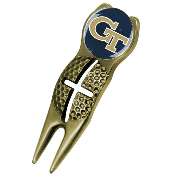 Georgia Tech Yellow Jackets - Crosshairs Divot Tool  -  Gold