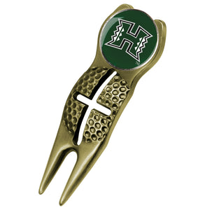 Hawaii Warriors - Crosshairs Divot Tool  -  Gold - Linkswalkerdirect
