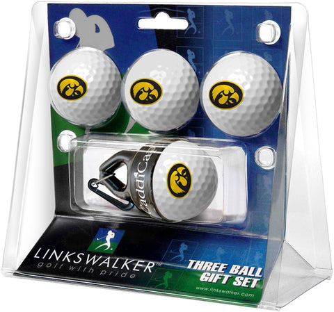 Iowa Hawkeyes Regulation Size 4 Golf Ball Gift Pack + CaddiCap Holder