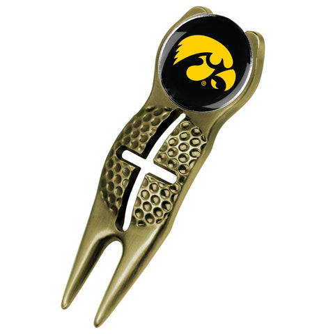 Iowa Hawkeyes - Crosshairs Divot Tool  -  Gold