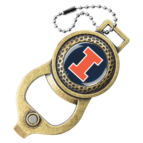 Illinois Fighting Illini Golf Bag Tag with Ball Marker