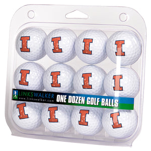 Illinois Fighting Illini Golf Balls 1 Dozen 2-Piece Regulation Size Balls