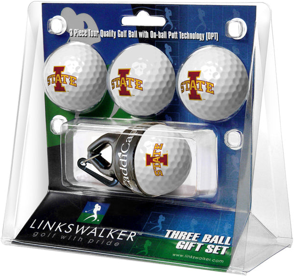 Iowa State Cyclones 4 Golf Ball Gift Pack with CaddiCap Ball Holder