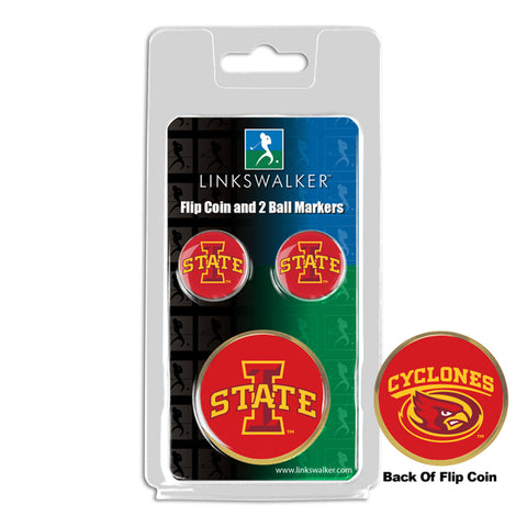 Iowa State Cyclones - Flip Coin and 2 Golf Ball Marker Pack