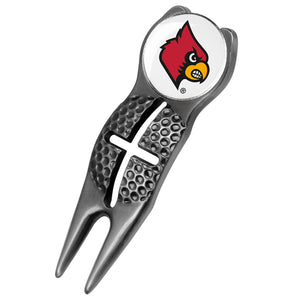 Louisville Cardinals - Crosshairs Divot Tool  -  Black - Linkswalkerdirect