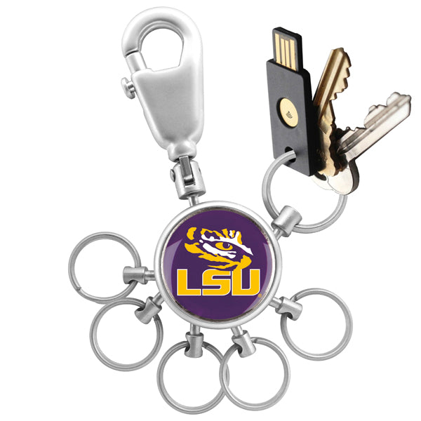 LSU Tigers Collegiate Valet Keychain with 6 Keyrings