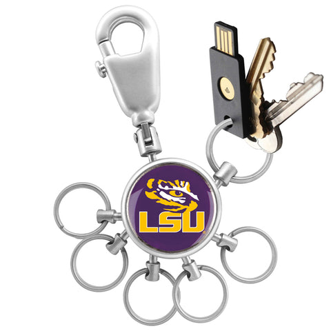 LSU Tigers Collegiate Valet Keychain with 6 Keyrings