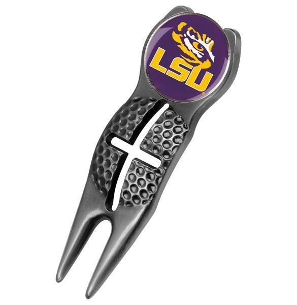 LSU Tigers - Crosshairs Divot Tool  -  Black - Linkswalkerdirect