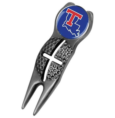 Louisiana Tech Bulldogs - Crosshairs Divot Tool  -  Black - Linkswalkerdirect