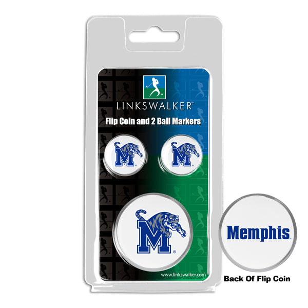 Memphis Tigers - Flip Coin and 2 Golf Ball Marker Pack