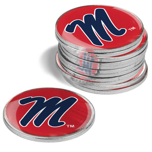 Mississippi Rebels  -  Ole Miss - 12 Pack Ball Markers