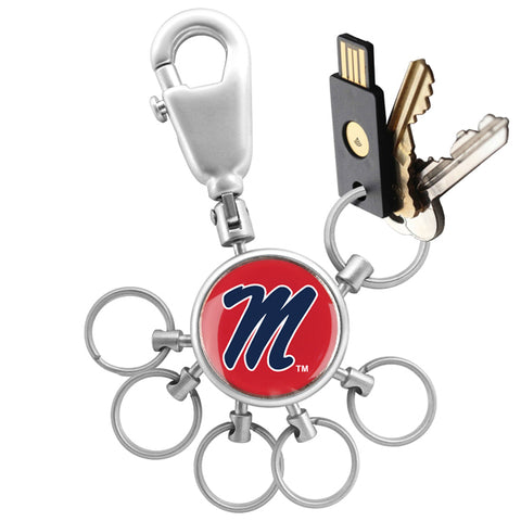 Mississippi Rebels - Ole Miss Collegiate Valet Keychain with 6 Keyrings
