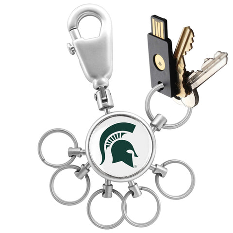 Michigan State Spartans Collegiate Valet Keychain with 6 Keyrings
