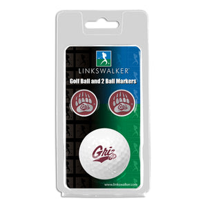 Montana Grizzlies - Golf Ball and 2 Ball Marker Pack