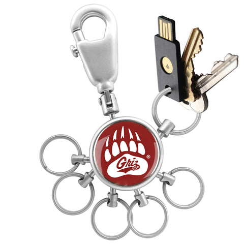 Montana Grizzlies Collegiate Valet Keychain with 6 Keyrings