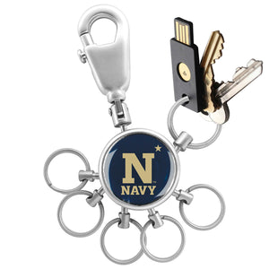 Naval Academy Midshipmen Collegiate Valet Keychain with 6 Keyrings