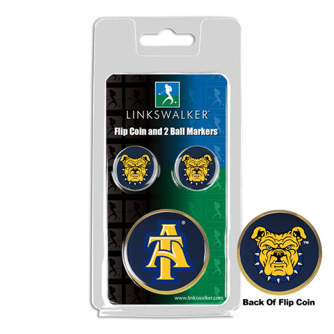 North Carolina A&T Aggies - Flip Coin and 2 Golf Ball Marker Pack