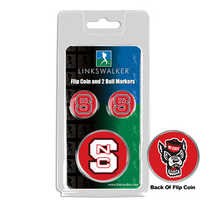 NC State Wolfpack - Flip Coin and 2 Golf Ball Marker Pack