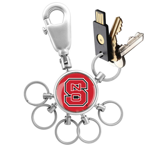 North Carolina State Wolfpack Collegiate Valet Keychain with 6 Keyrings