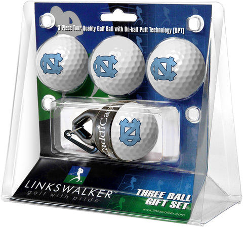 North Carolina  -  University Of - 4 Golf Ball Gift Pack with CaddiCap Ball Holder