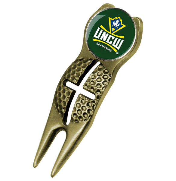 North Carolina Wilmington Seahawks - Crosshairs Divot Tool  -  Gold
