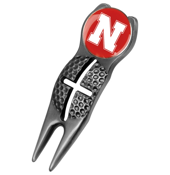 Nebraska Cornhuskers - Crosshairs Divot Tool  -  Black