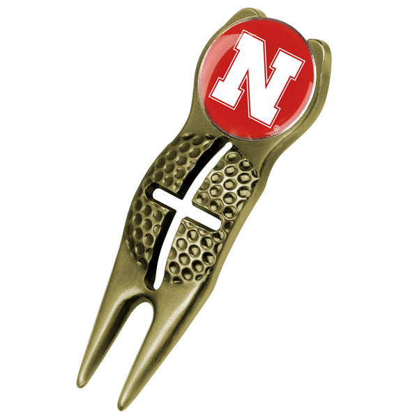 Nebraska Cornhuskers - Crosshairs Divot Tool  -  Gold