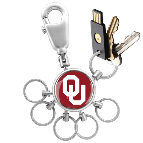 Oklahoma Sooners - Collegiate Valet Keychain with 6 Keyrings