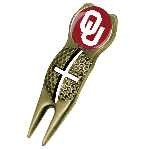 Oklahoma Sooners - Crosshairs Divot Tool  -  Gold
