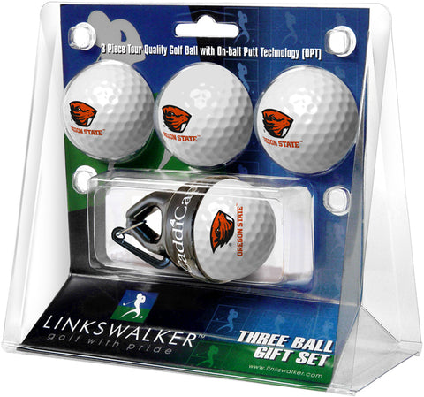 Oregon State Beavers - 4 Golf Ball Gift Pack with CaddiCap Ball Holder