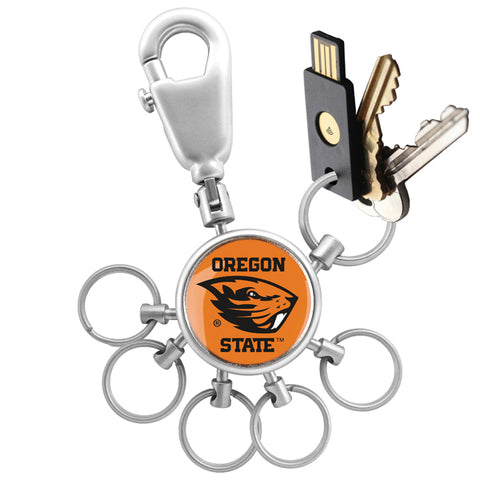 Oregon State Beavers Collegiate Valet Keychain with 6 Keyrings