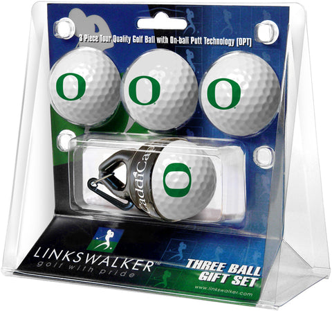 Oregon Ducks - 4 Golf Ball Gift Pack with CaddiCap Ball Holder