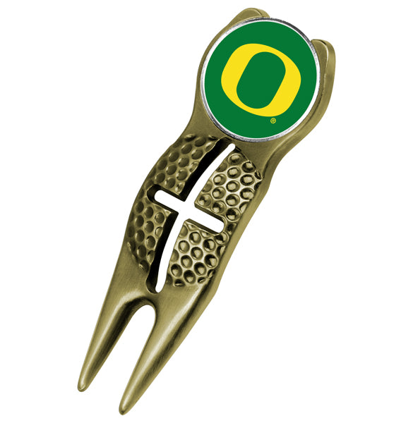 Oregon Ducks - Crosshairs Divot Tool  -  Gold - Linkswalkerdirect
