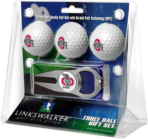 Ohio State Buckeyes - 3 Ball Gift Pack with Hat Trick Divot Tool