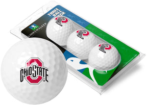 Ohio State Buckeyes 3 Golf Ball Gift Pack 2-Piece Golf Balls