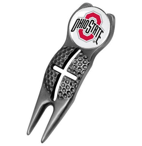 Ohio State Buckeyes - Crosshairs Divot Tool  -  Black - Linkswalkerdirect