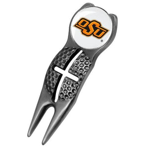 Oklahoma State Cowboys - Crosshairs Divot Tool  -  Black - Linkswalkerdirect