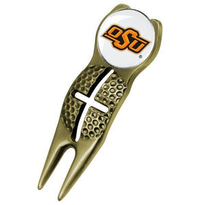 Oklahoma State Cowboys - Crosshairs Divot Tool  -  Gold - Linkswalkerdirect