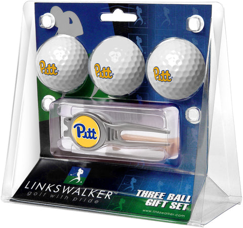 Pittsburgh Panthers Regulation Size 3 Golf Ball Gift Pack with Kool Divot Tool