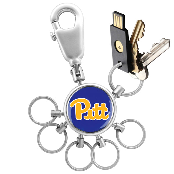 Pittsburgh Panthers Collegiate Valet Keychain with 6 Keyrings