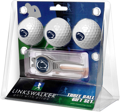Penn State Nittany Lions Regulation Size 3 Golf Ball Gift Pack with Kool Divot Tool