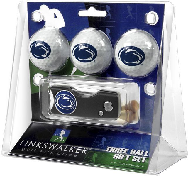 Penn State Nittany Lions - Spring Action Divot Tool 3 Ball Gift Pack - Linkswalkerdirect