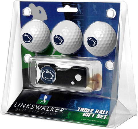 Penn State Nittany Lions Regulation Size 3 Golf Ball Gift Pack with Spring Action Divot Tool